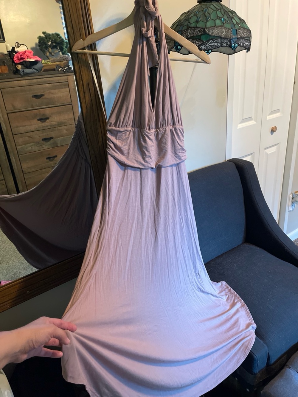 Final Touch Mauve Halter Maxi Dress